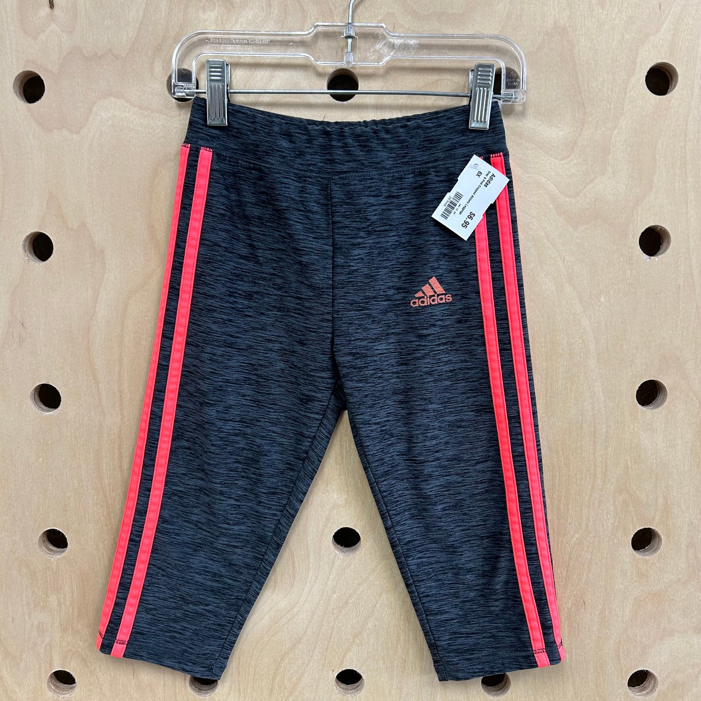Grey & Pink Cropped Athletic Leggings