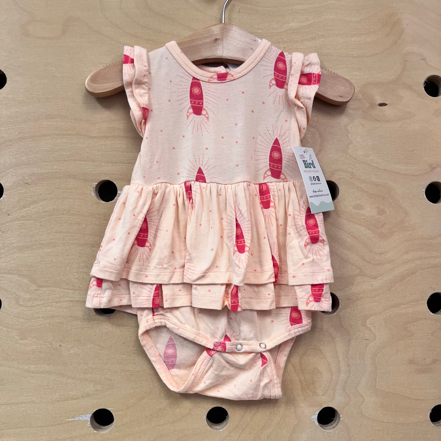Peach/Pink Rocketship Modal Dress