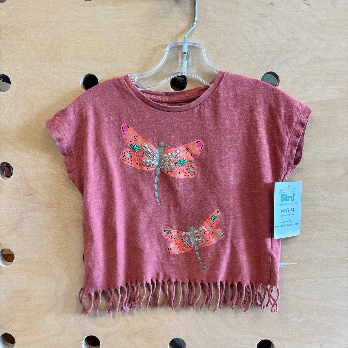 Terracotta Butterfly Fringe Tee