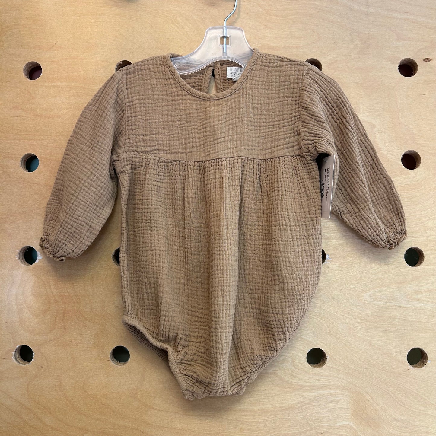 Earthy Brown Gauze Bubble Romper