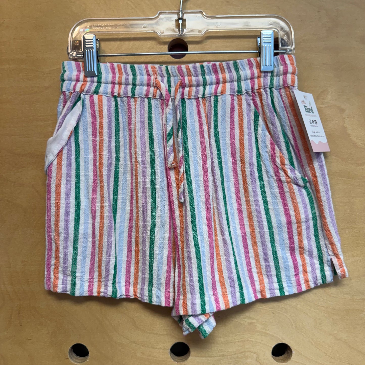 Multicolor Striped Drawstring Shorts