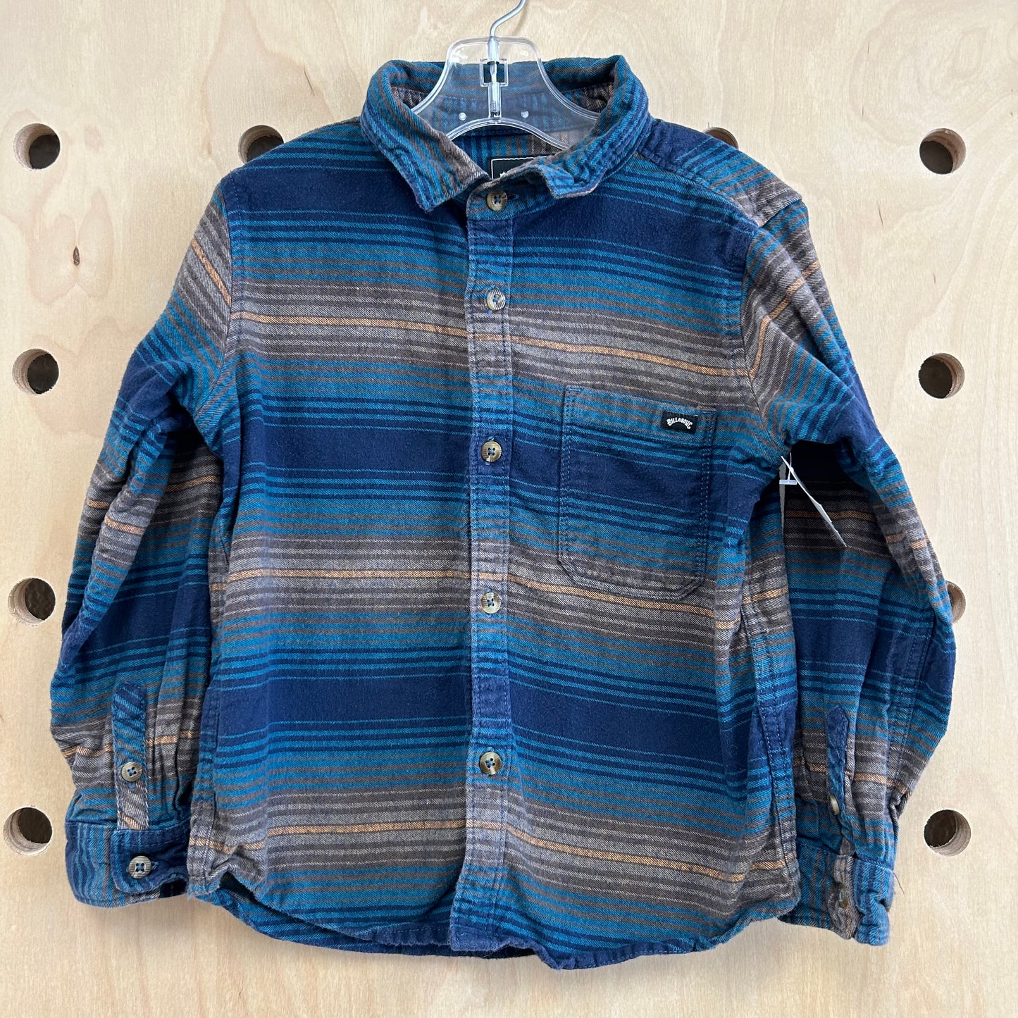 Blue & Brown Striped Flannel