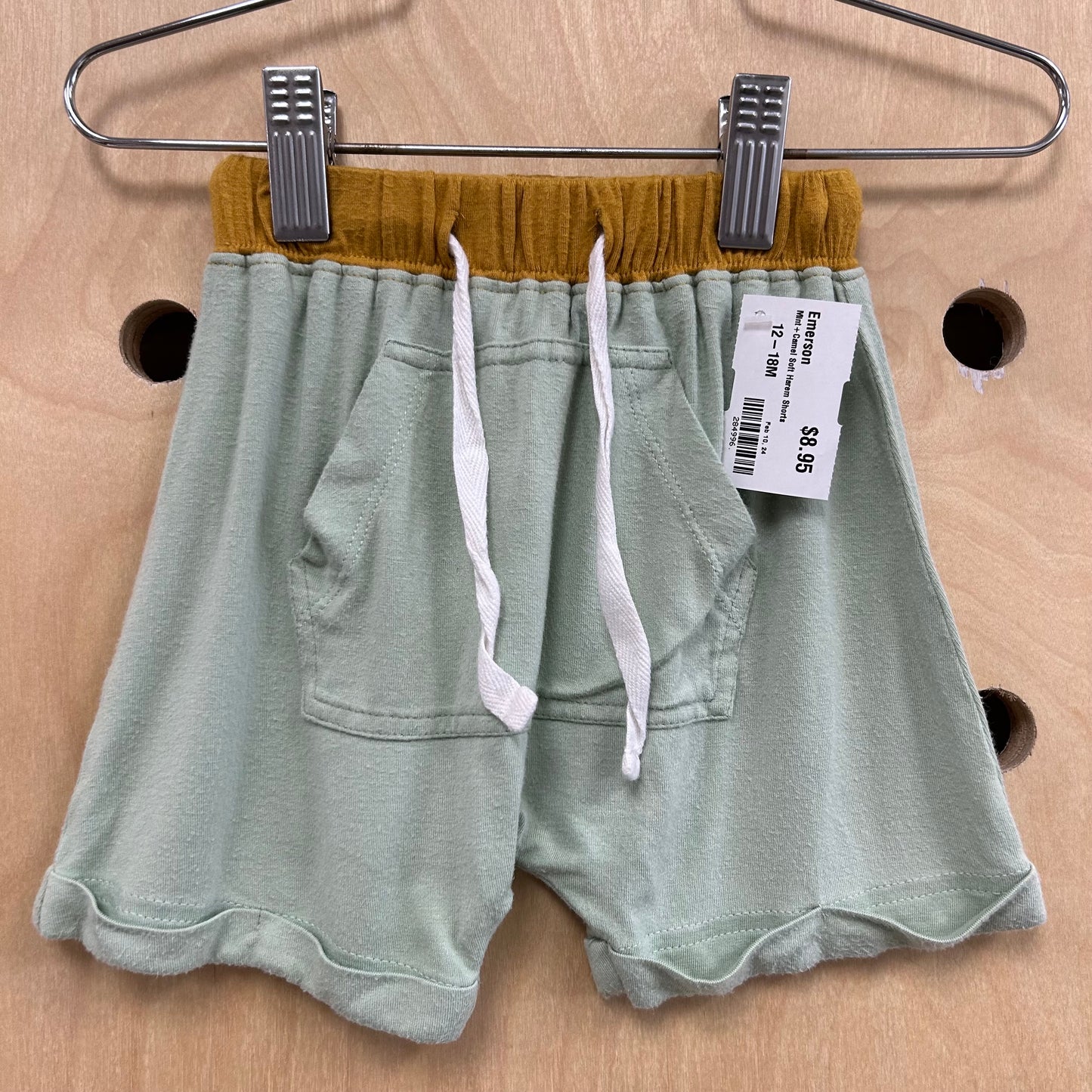 Mint+Camel Soft Harem Shorts