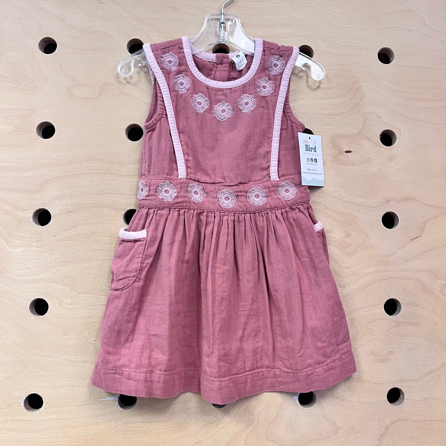 Organic Embroidered Blush Dress