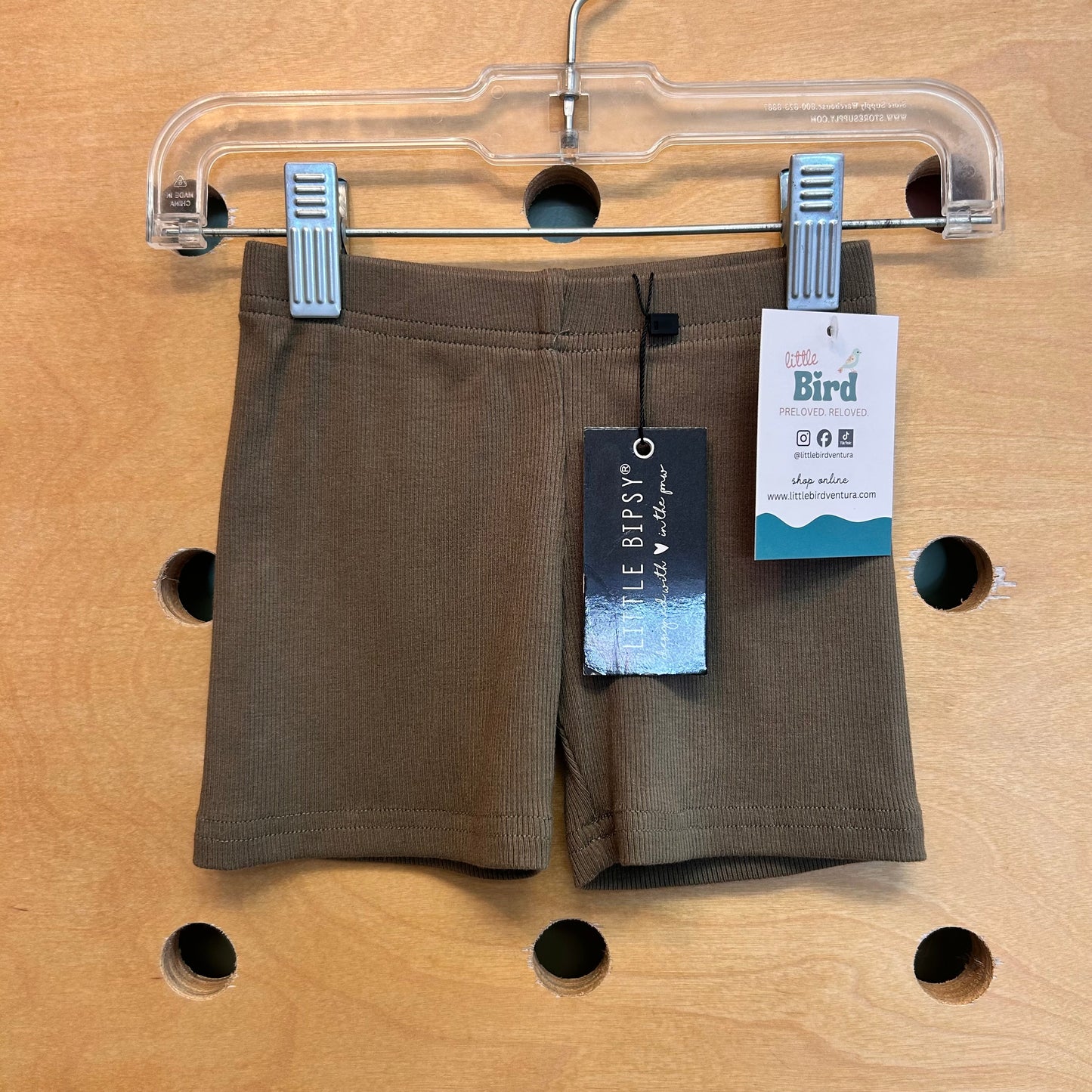 Olive Ribbed Bike Shorts NEW!