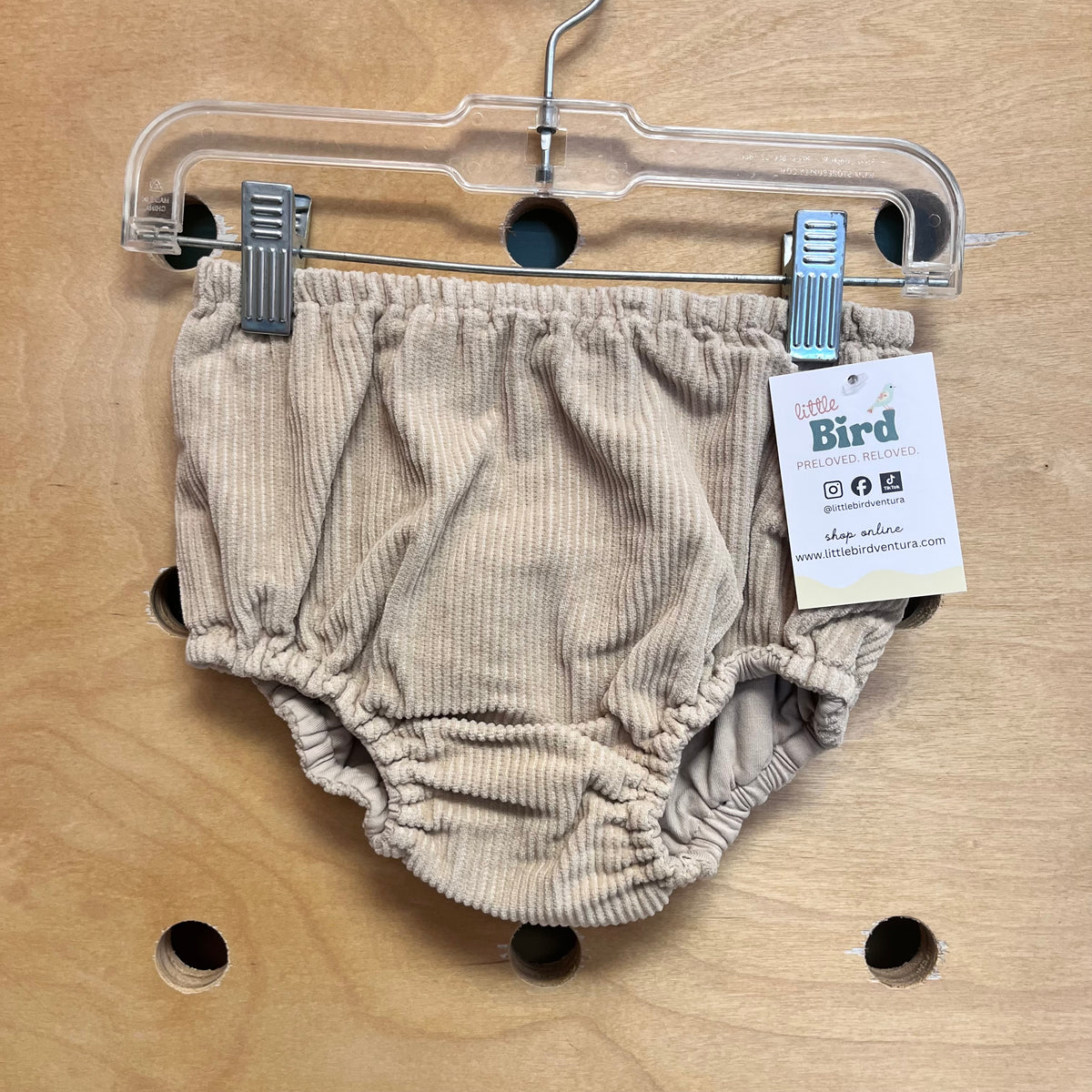 Beige Ribbed Bloomers