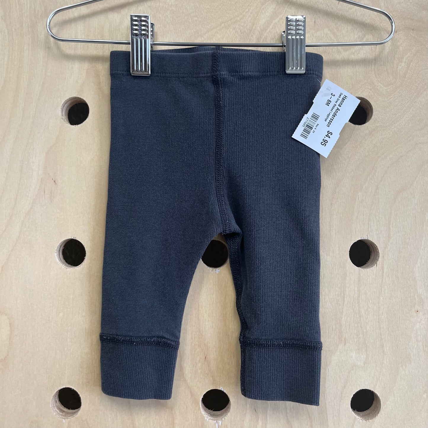 Dark Grey Ribbed Leggings