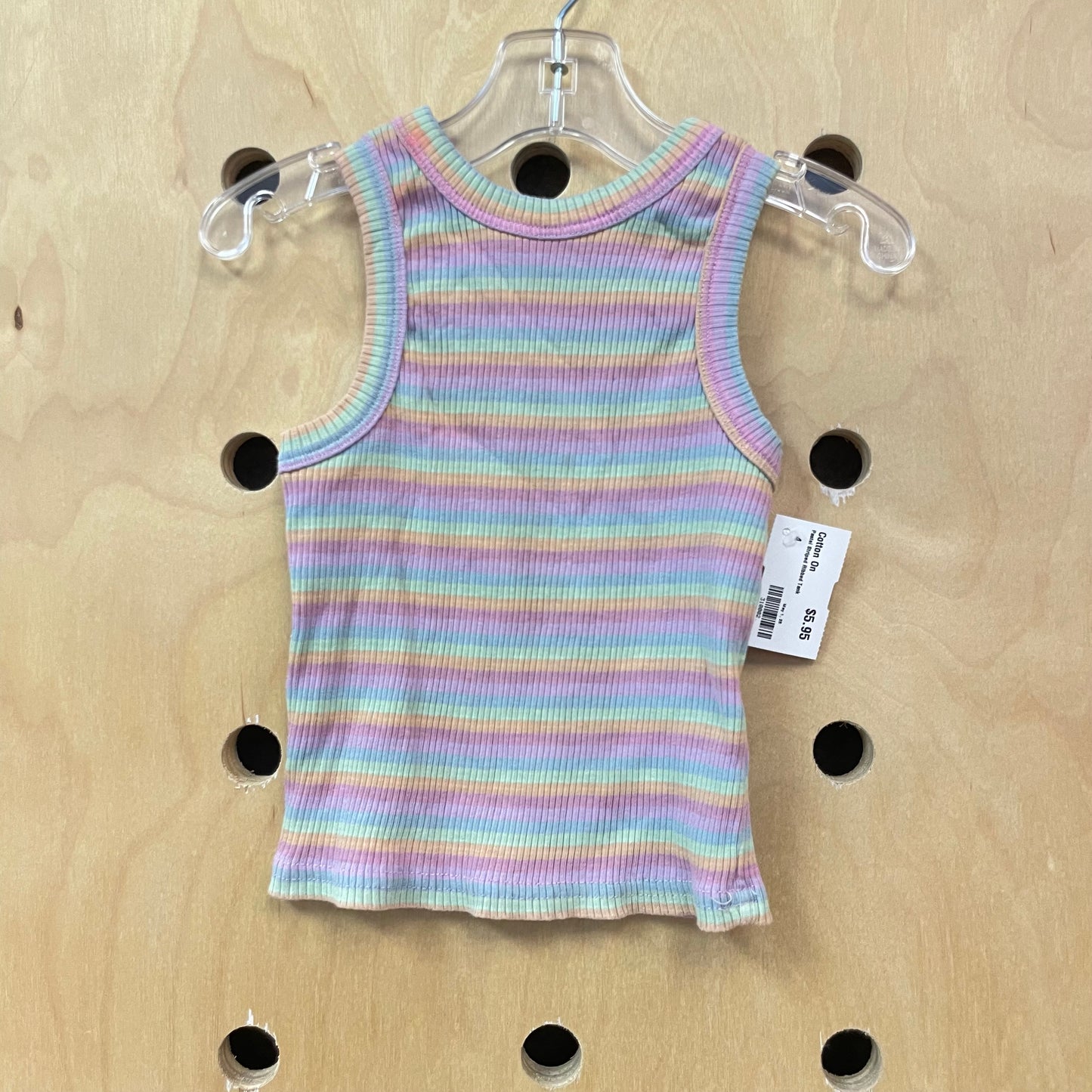 Pastel Striped Ribbed Tank