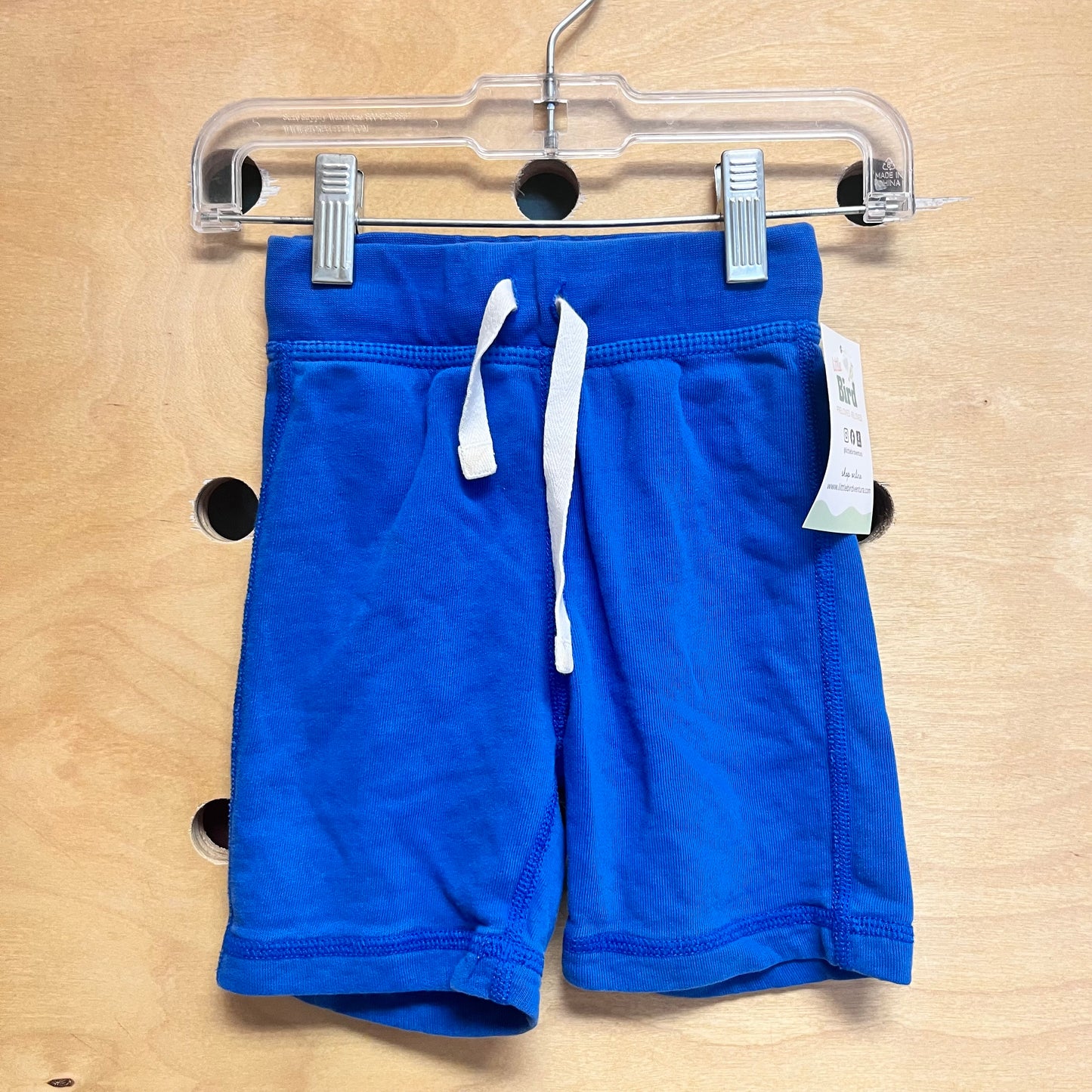 Blue Cotton Drawstring Shorts