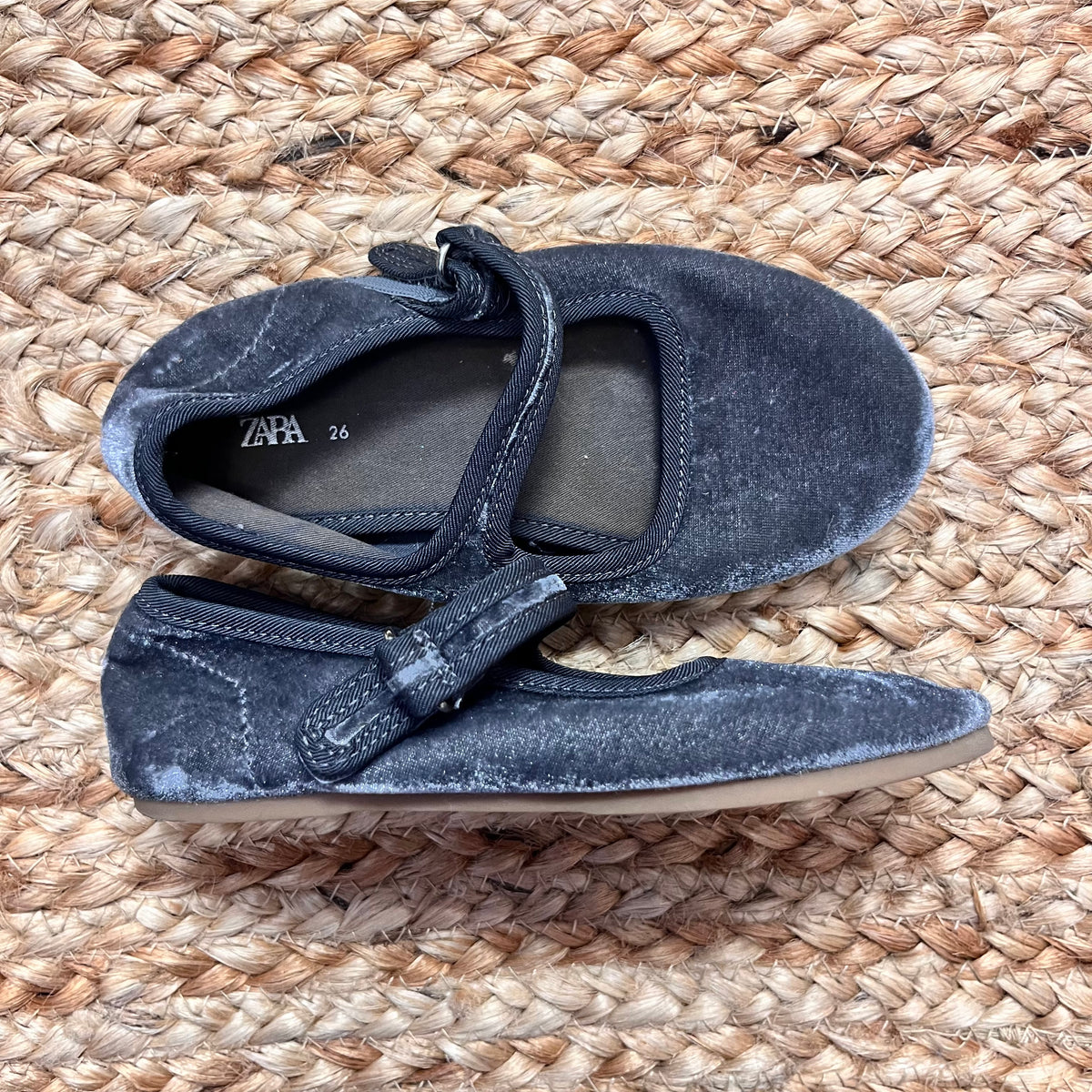 Grey Velvet Flats
