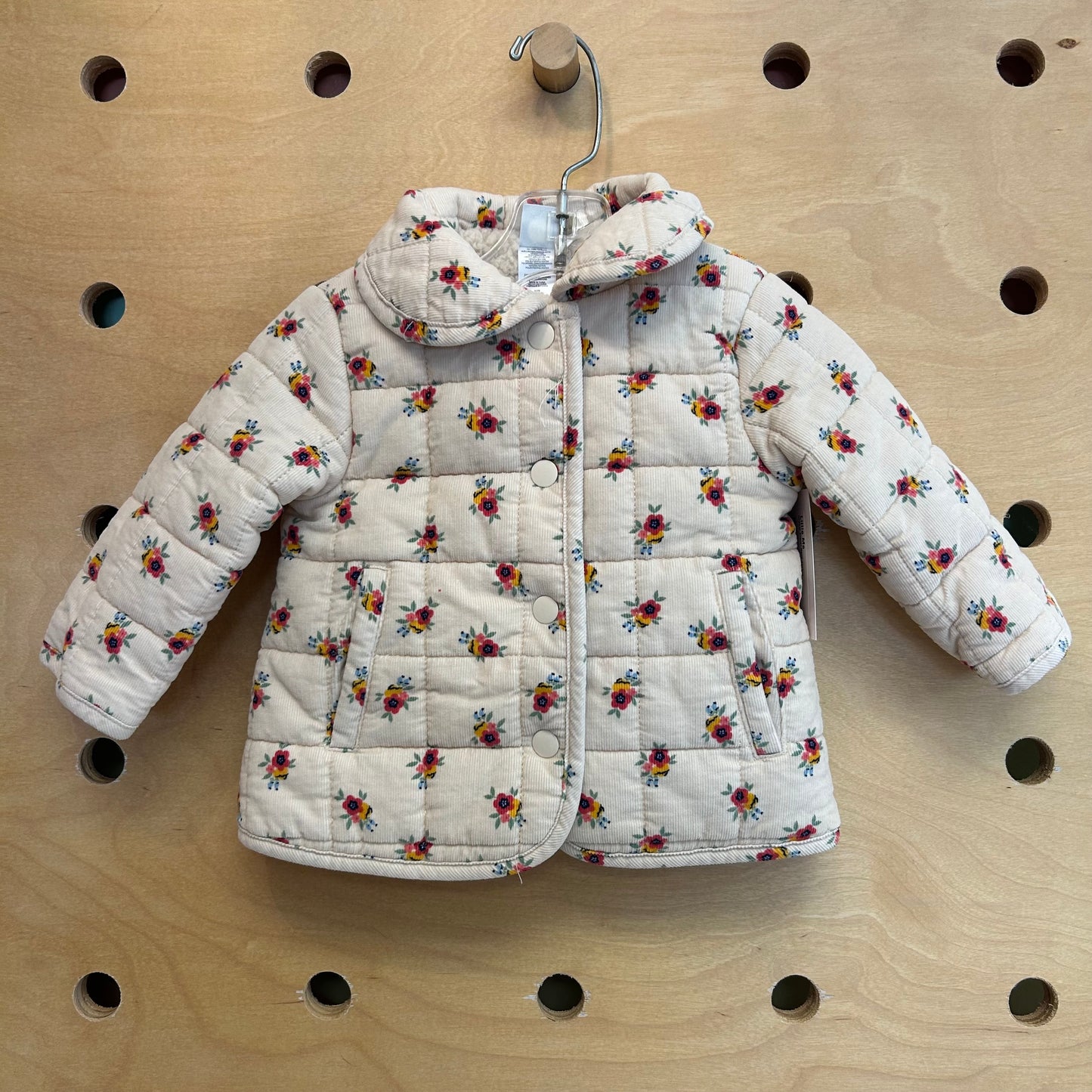 Cream Floral Cord Jacket