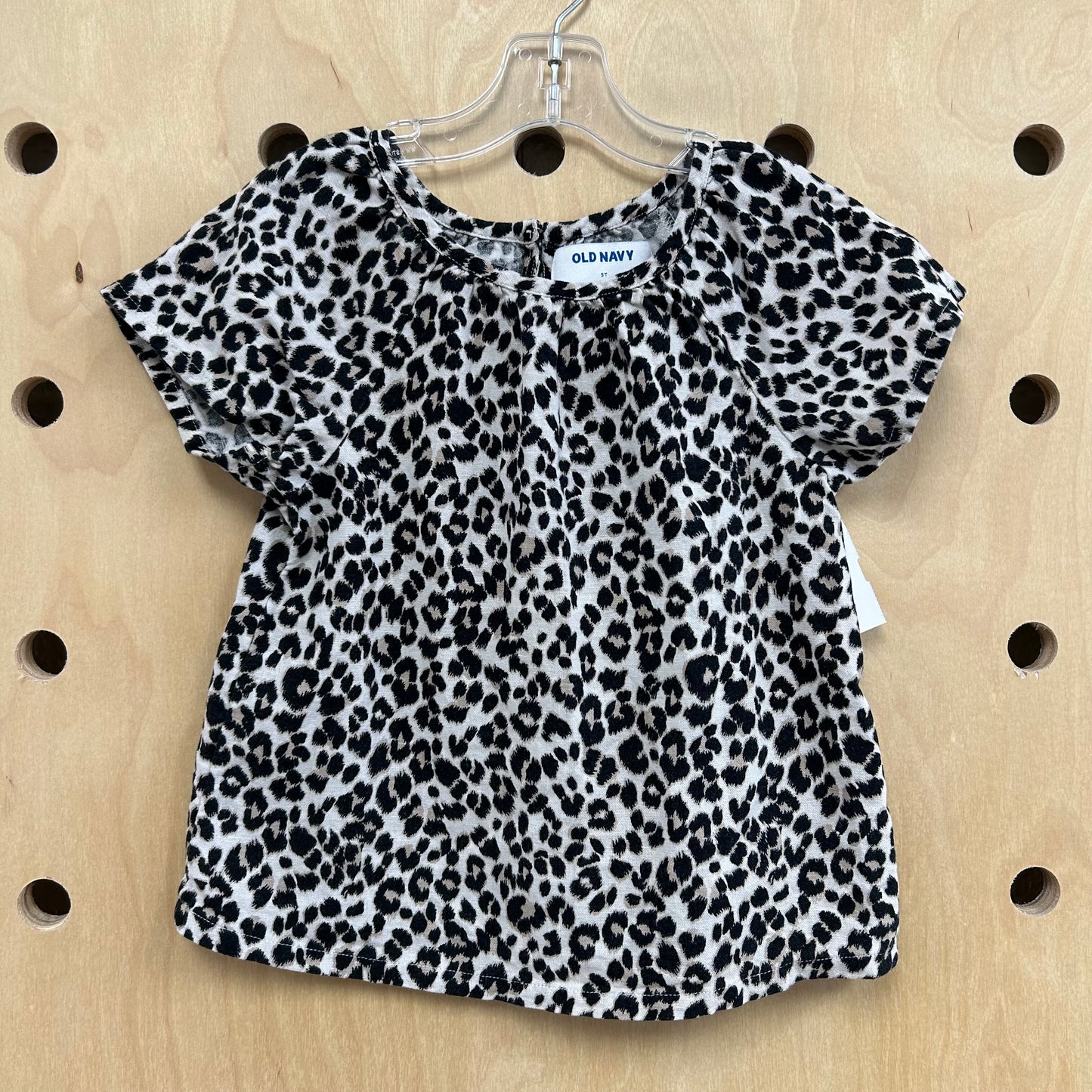 Leopard Print Linen Blend Top