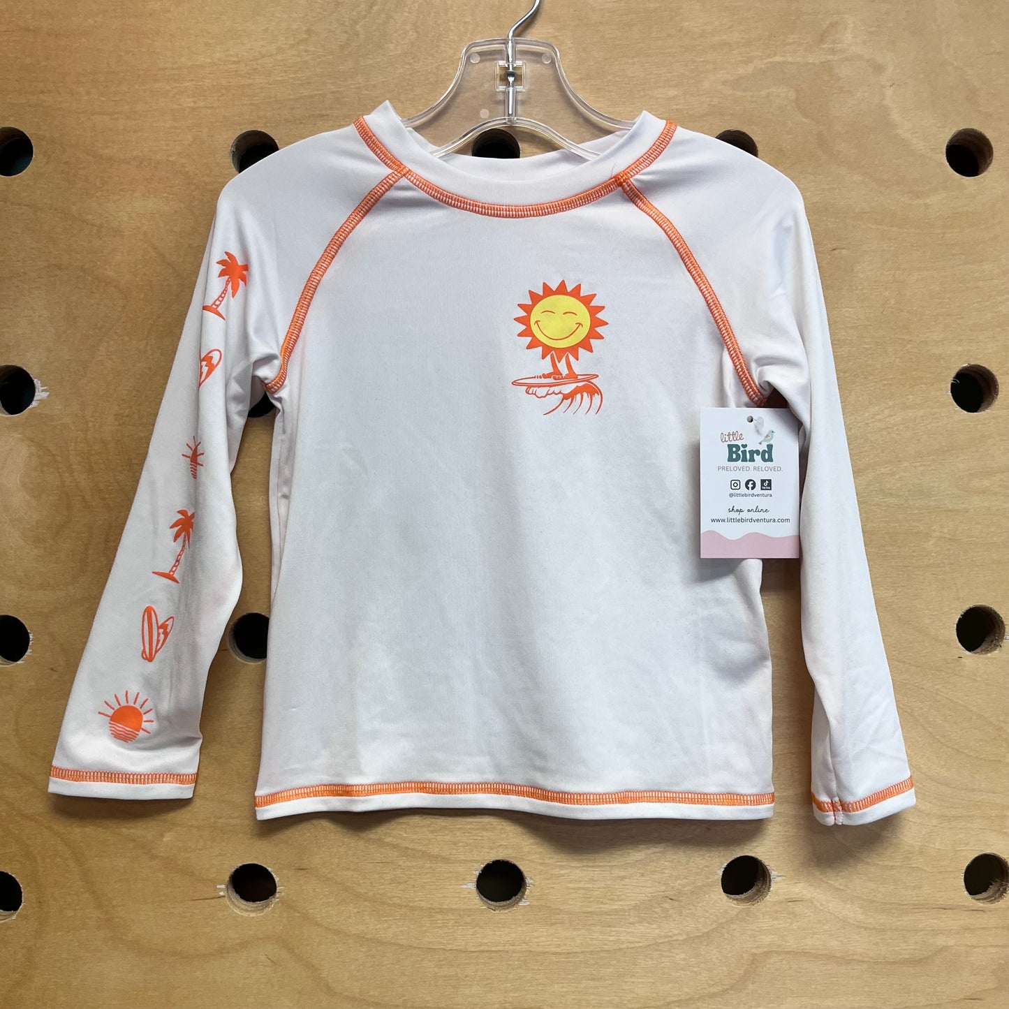 White/Orange Surfing Sun Rash Guard