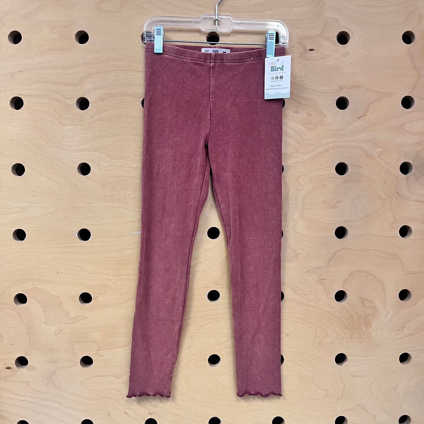 Plum Ribbed Leggings