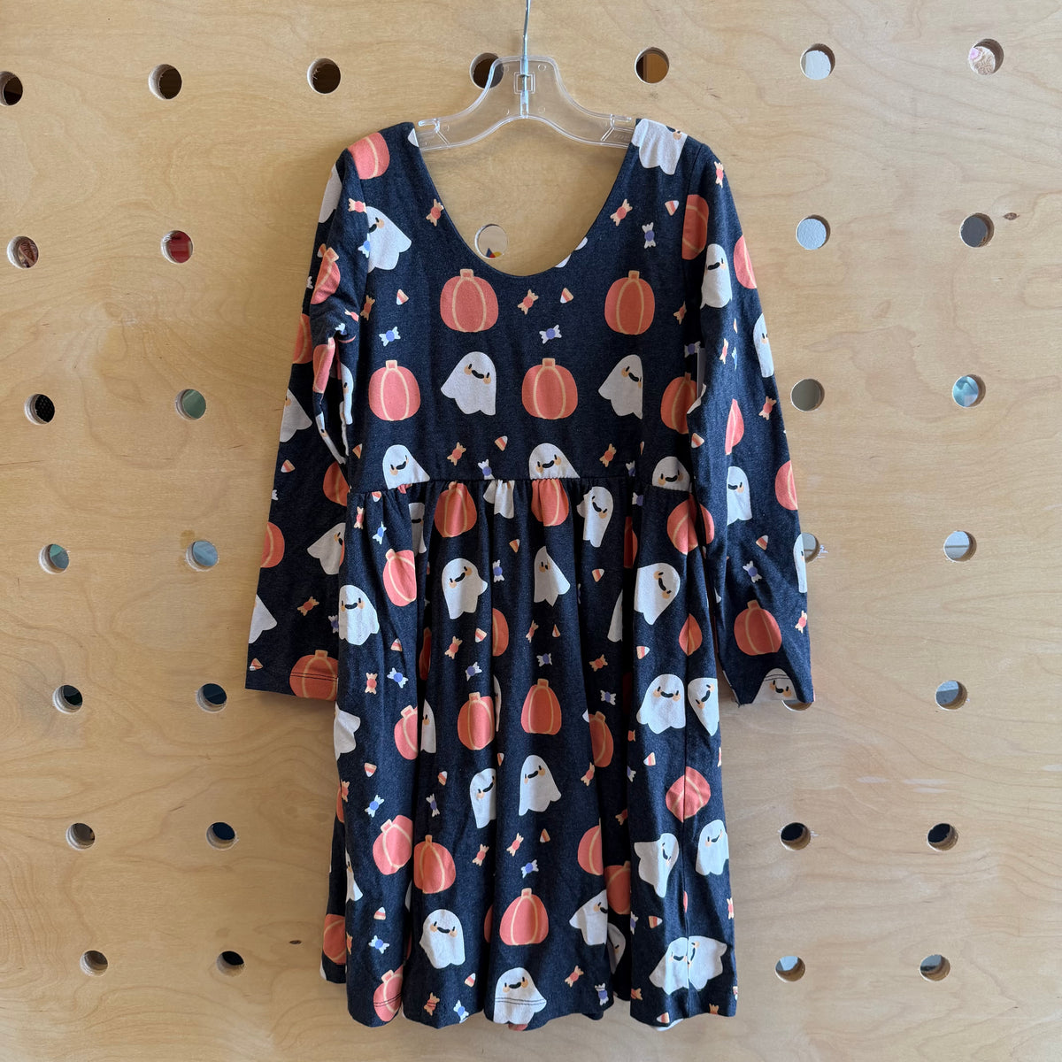 Dark Grey Ghost & Pumpkin Organic Dress