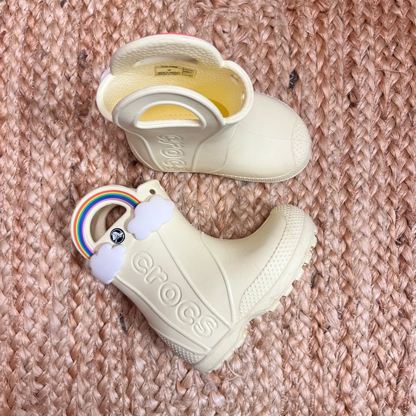 Pastel Yellow & Rainbow Rainboots