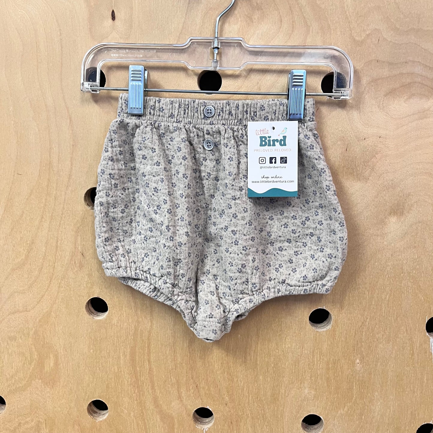 Tan Floral Bubble Shorties