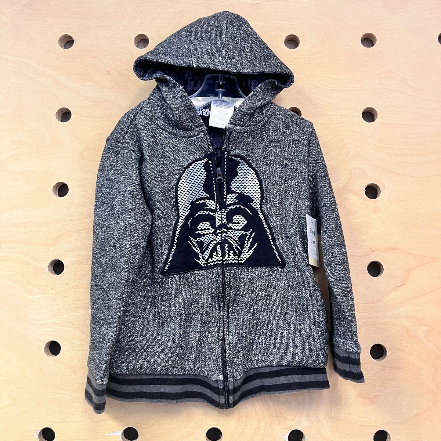 Grey Lined Vader Zip Hoodie