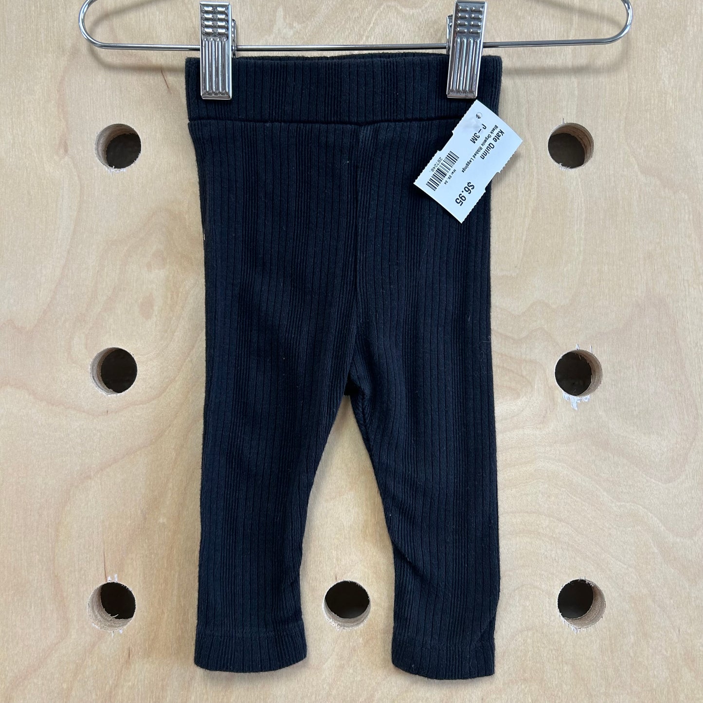 Black Organic Ribbed Leggings