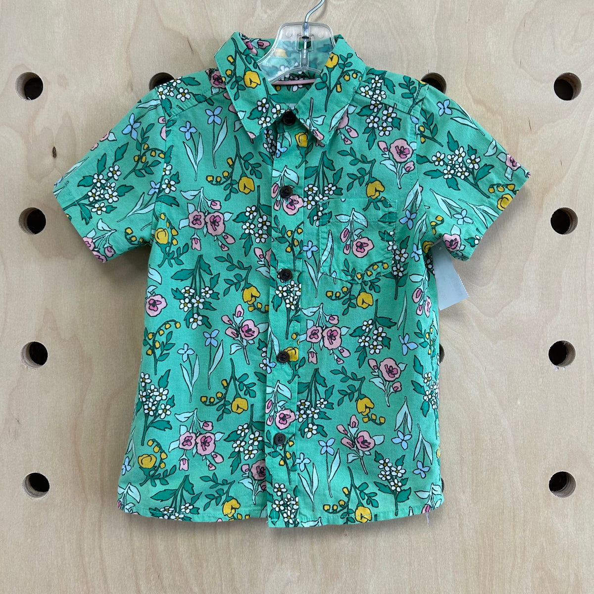 Green Floral Button Up Shirt
