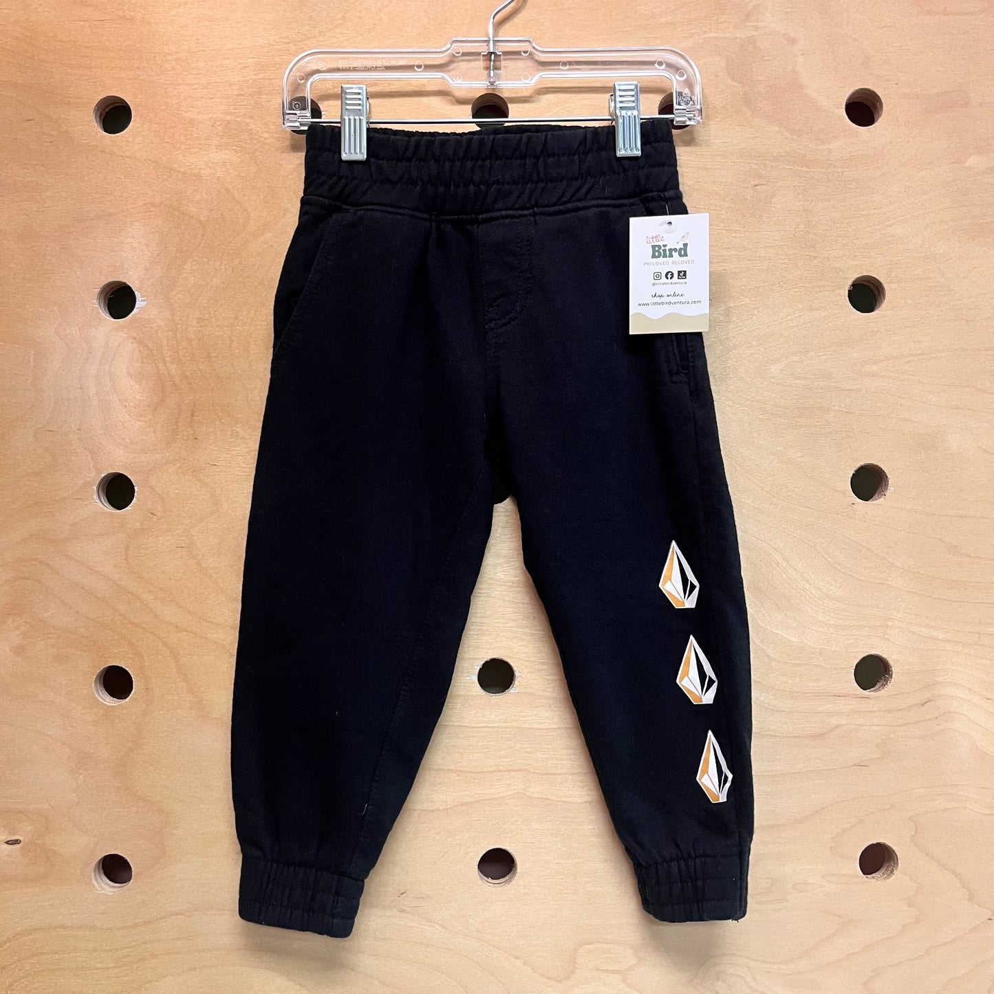 Black Logo Diamonds Joggers