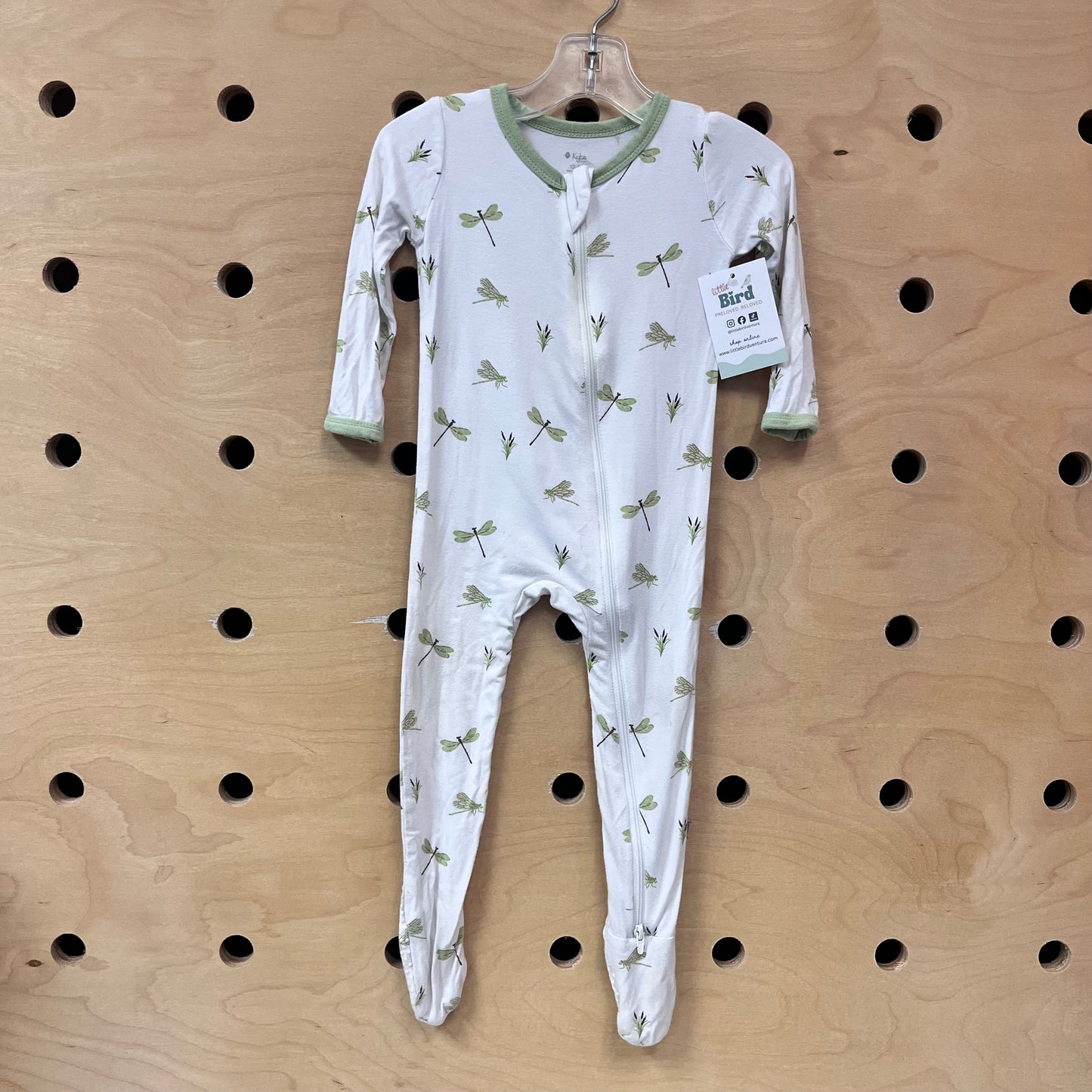 Bamboo White/Green Bugs Footies