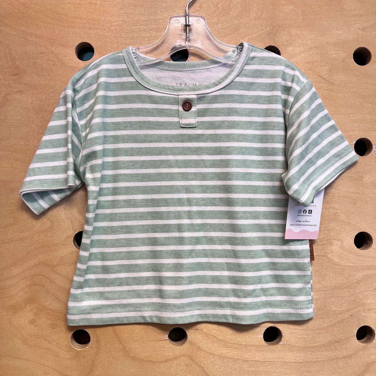 Green/White Striped Tee