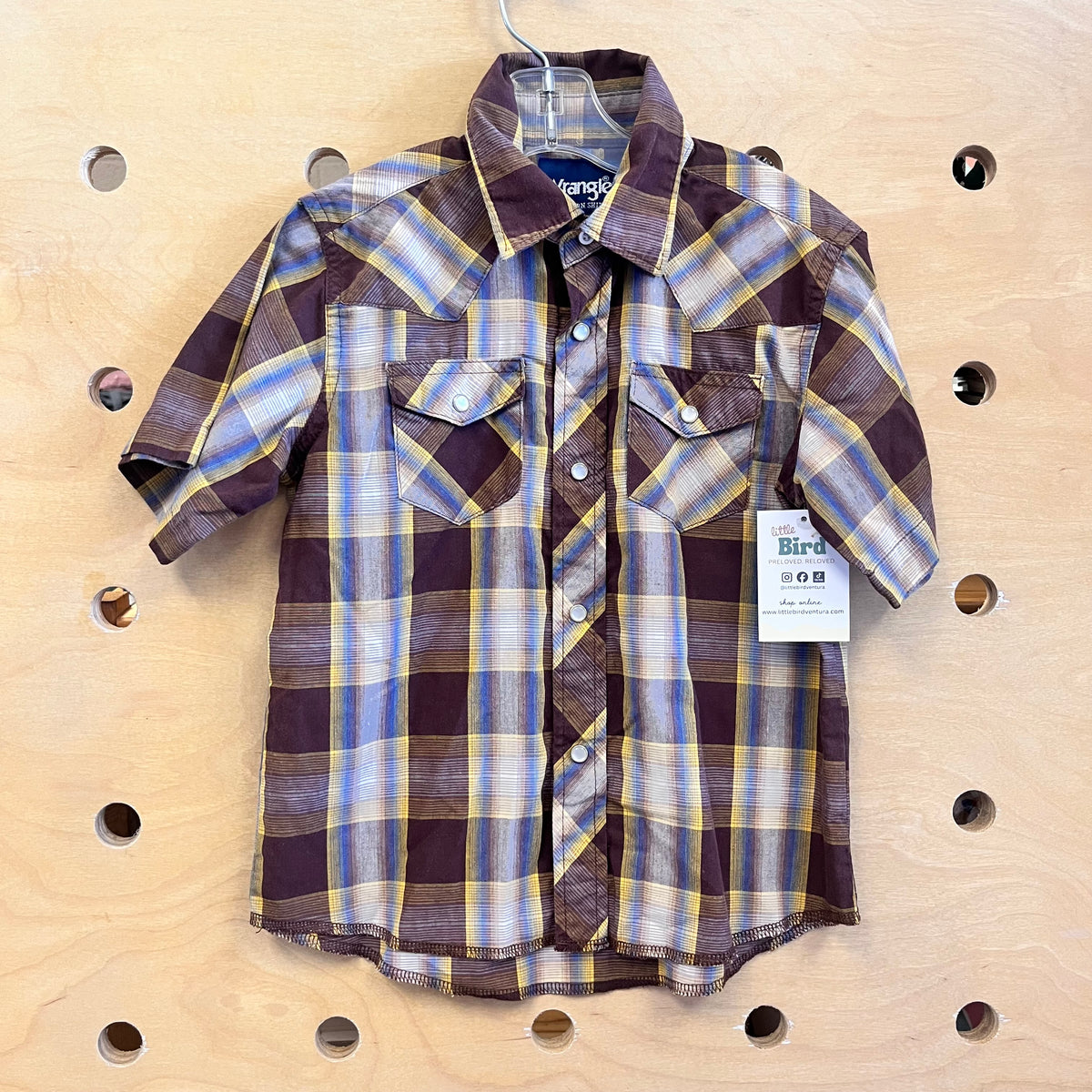 Borwn/Yellow Plaid Snap Tee