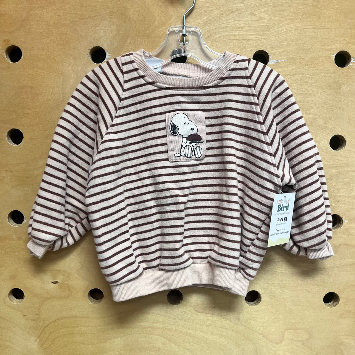 Pink/Plum Striped Snoopy Pullover