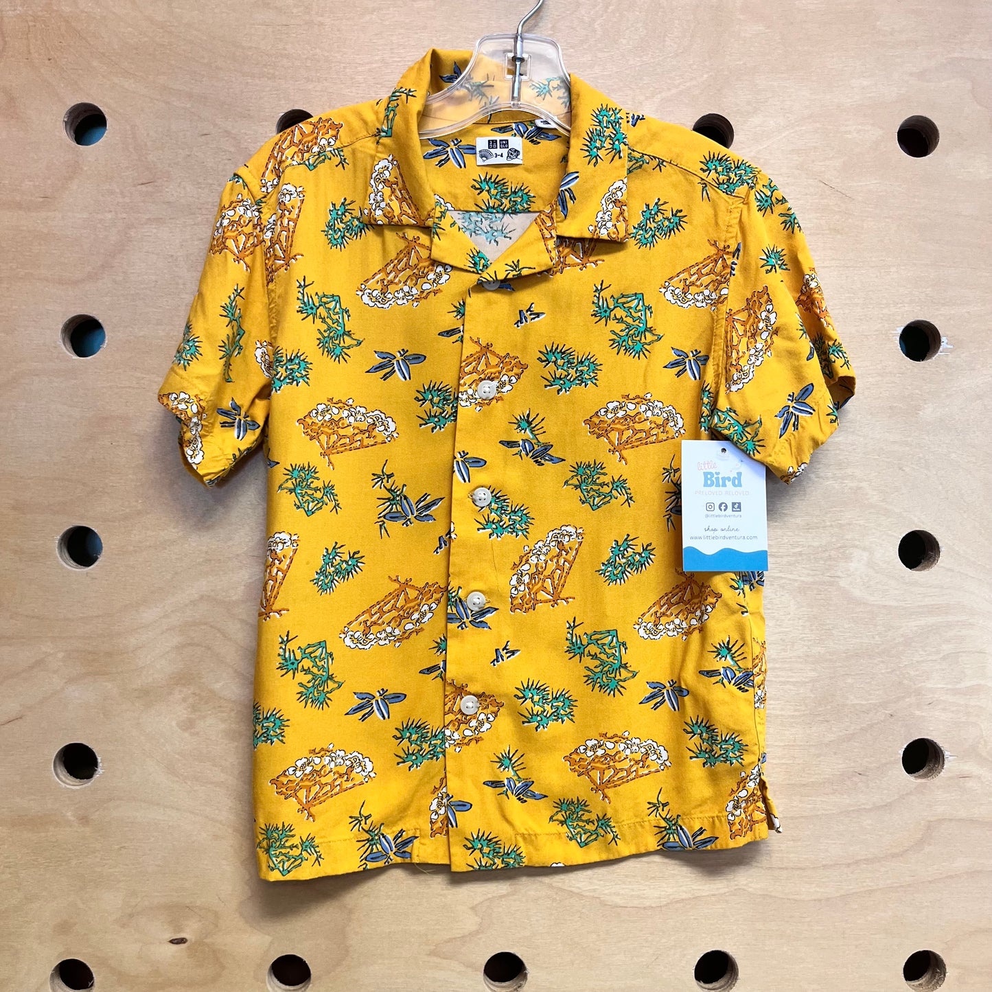 Yellow Coral Button Up Tee