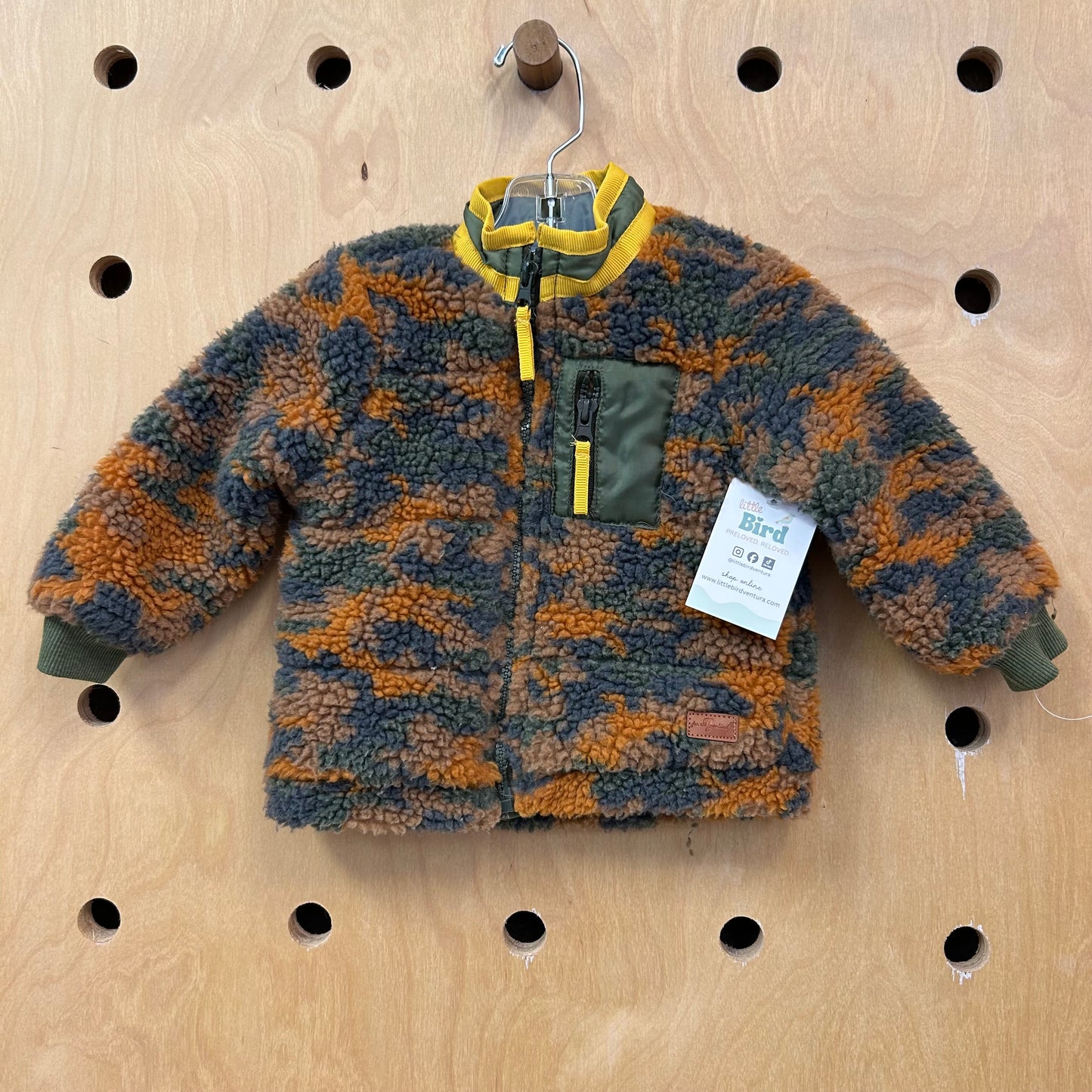Green/Orange Sherpa Zip Up