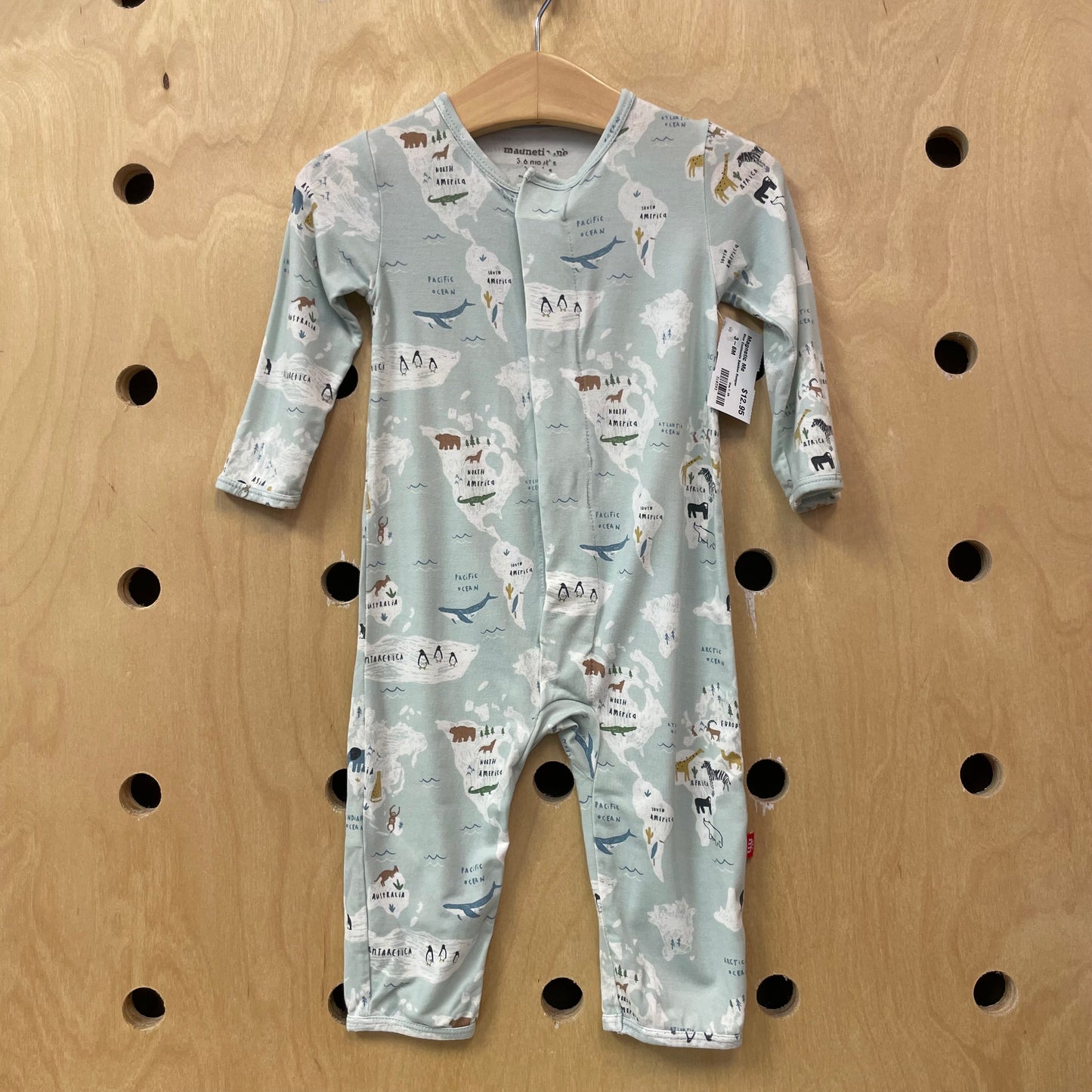 Blue Continents Bamboo Romper