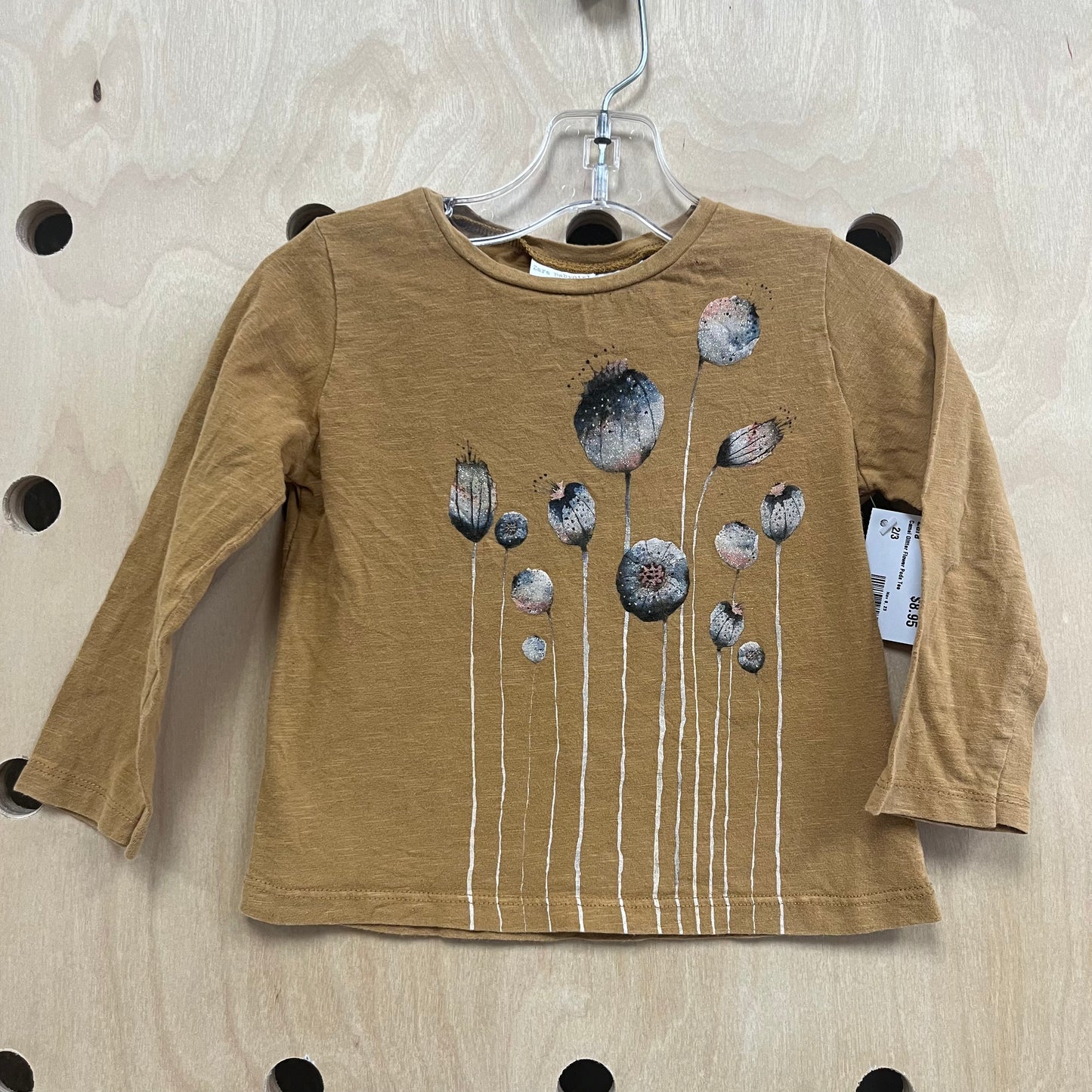 Camel Glitter Flower Pods Tee