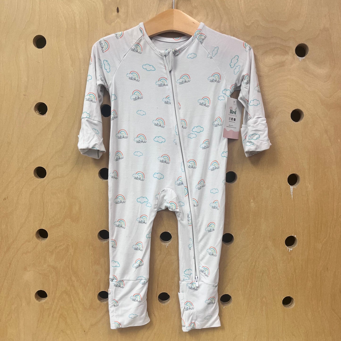 White Aloha Rainbow Bamboo Zippy