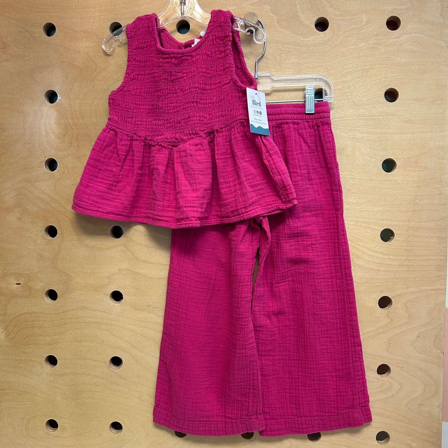 Hot Pink Smocked Gauze Outfit