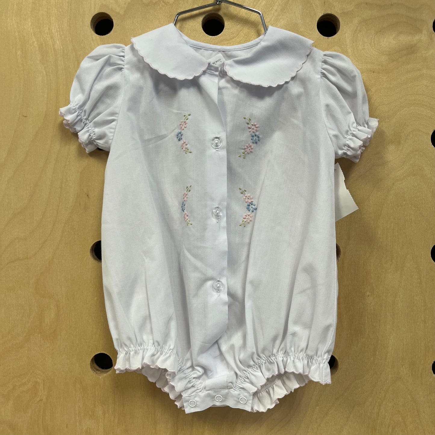 White Embroidered Floral Romper
