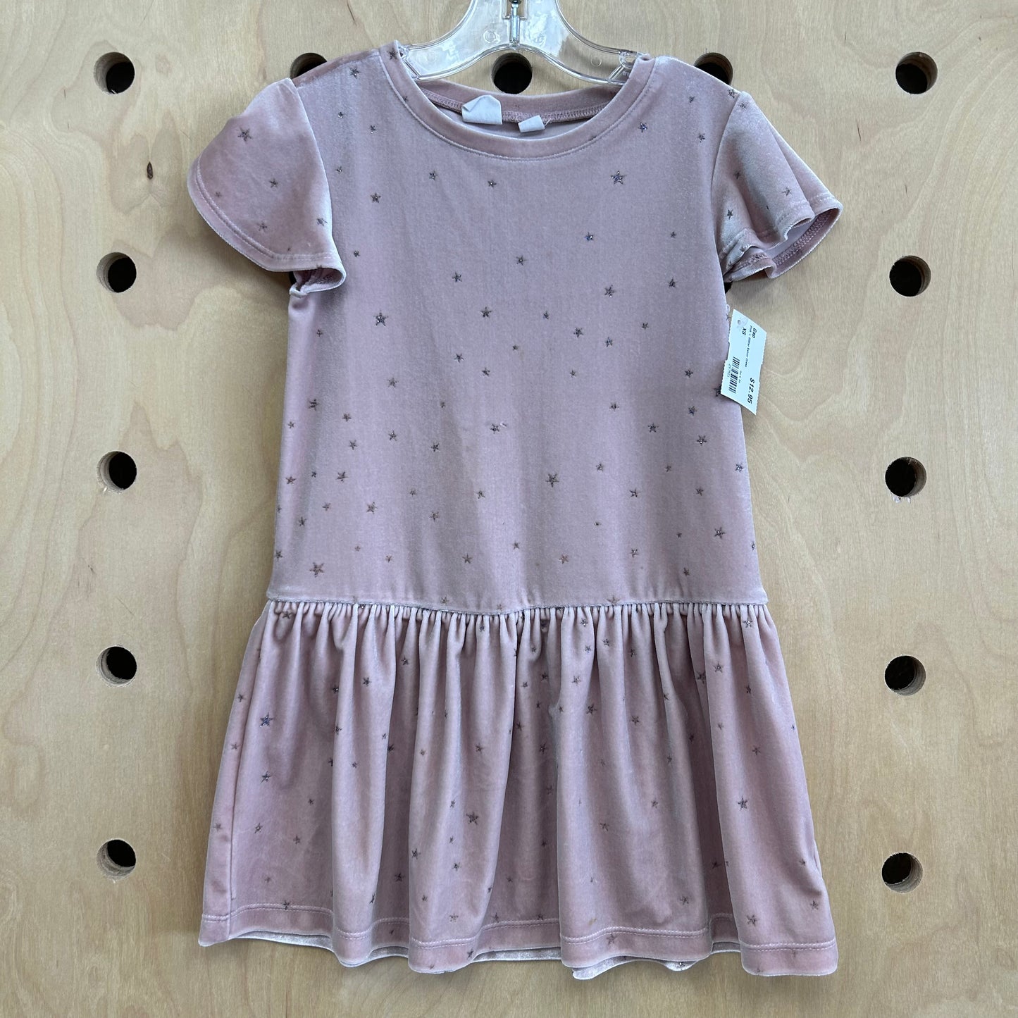 Pink + Glitter Velour Dress