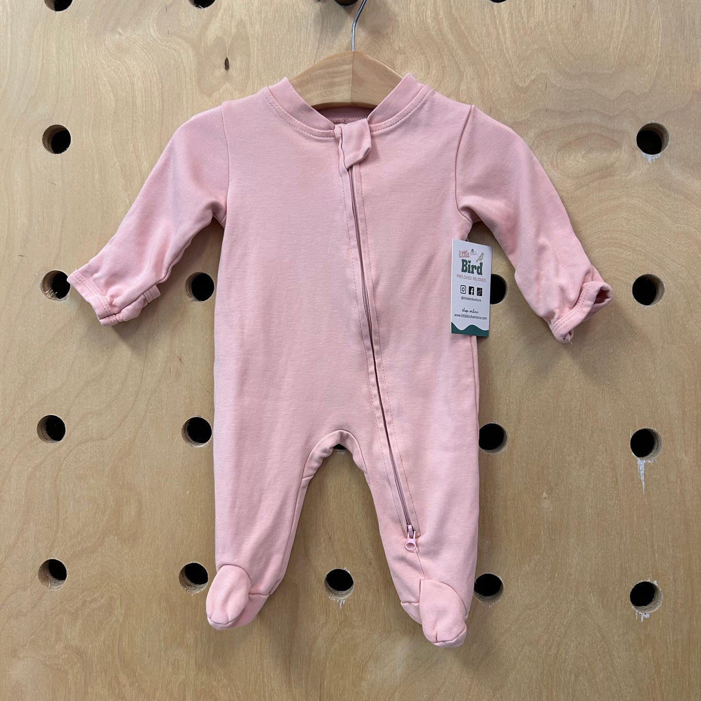Organic Peach Zip Footies