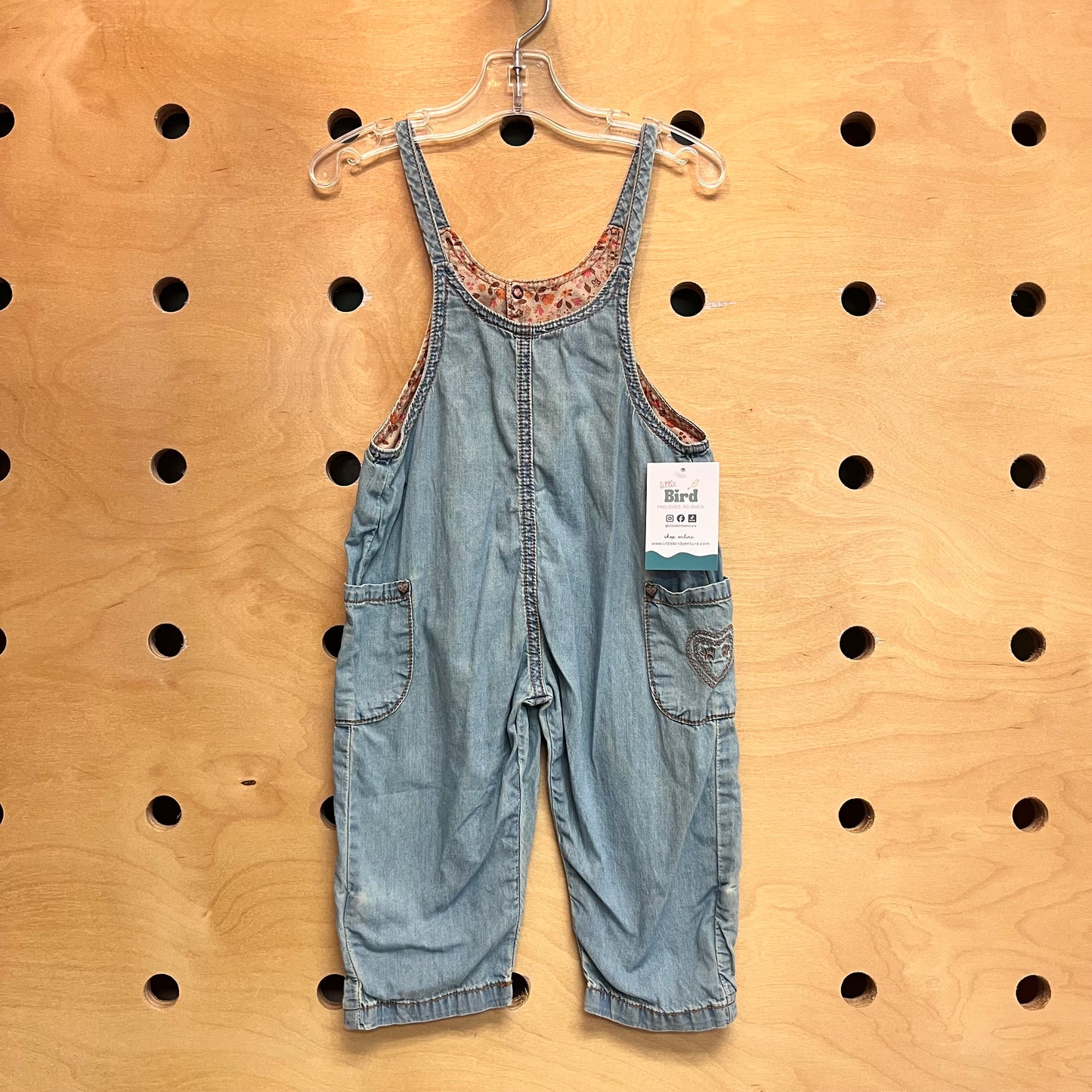Lightwash Embroidered Denim Romper