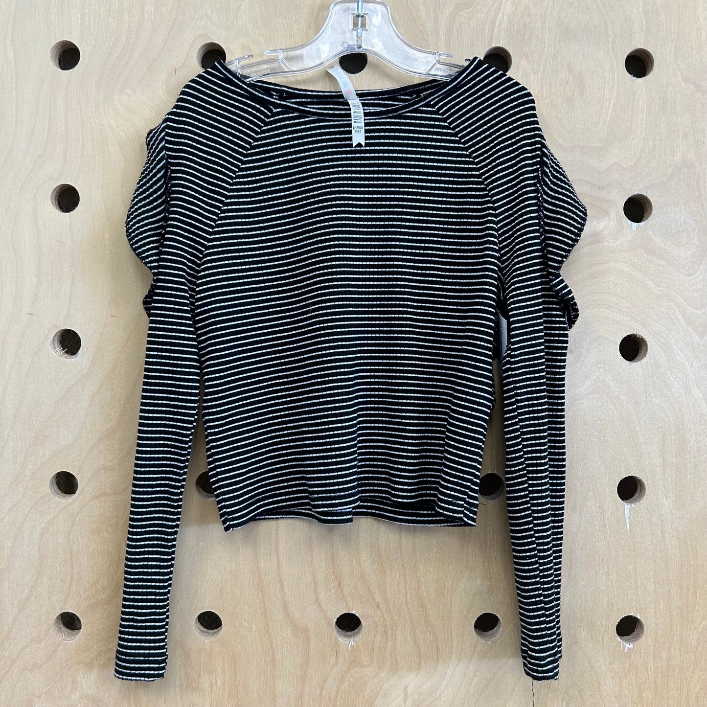 B+W Striped Ruffle Top