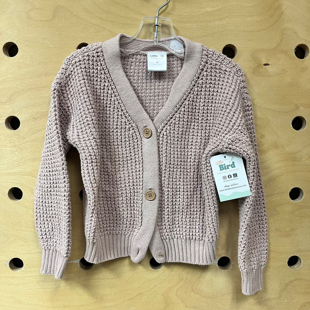 Pink Loose Knit Cardigan