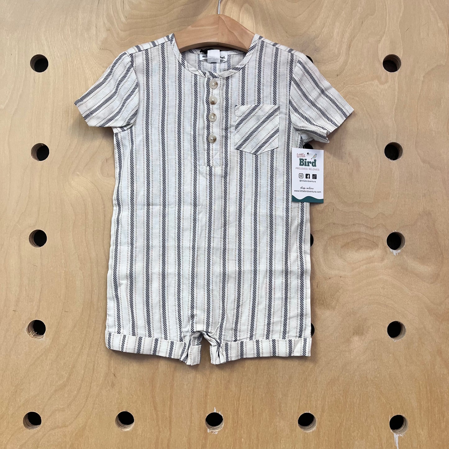 Striped Linen Blend Romper NEW!