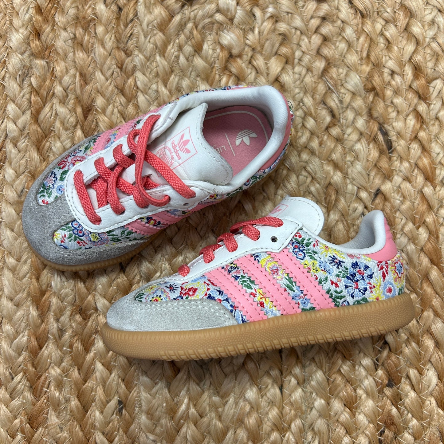 Floral Print Pink & Grey Sneakers