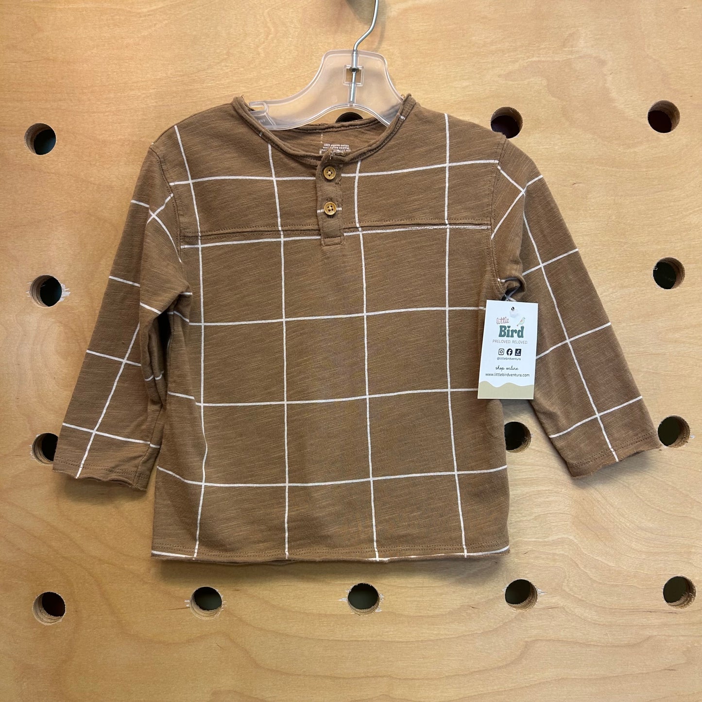 Brown/White Organic Henley