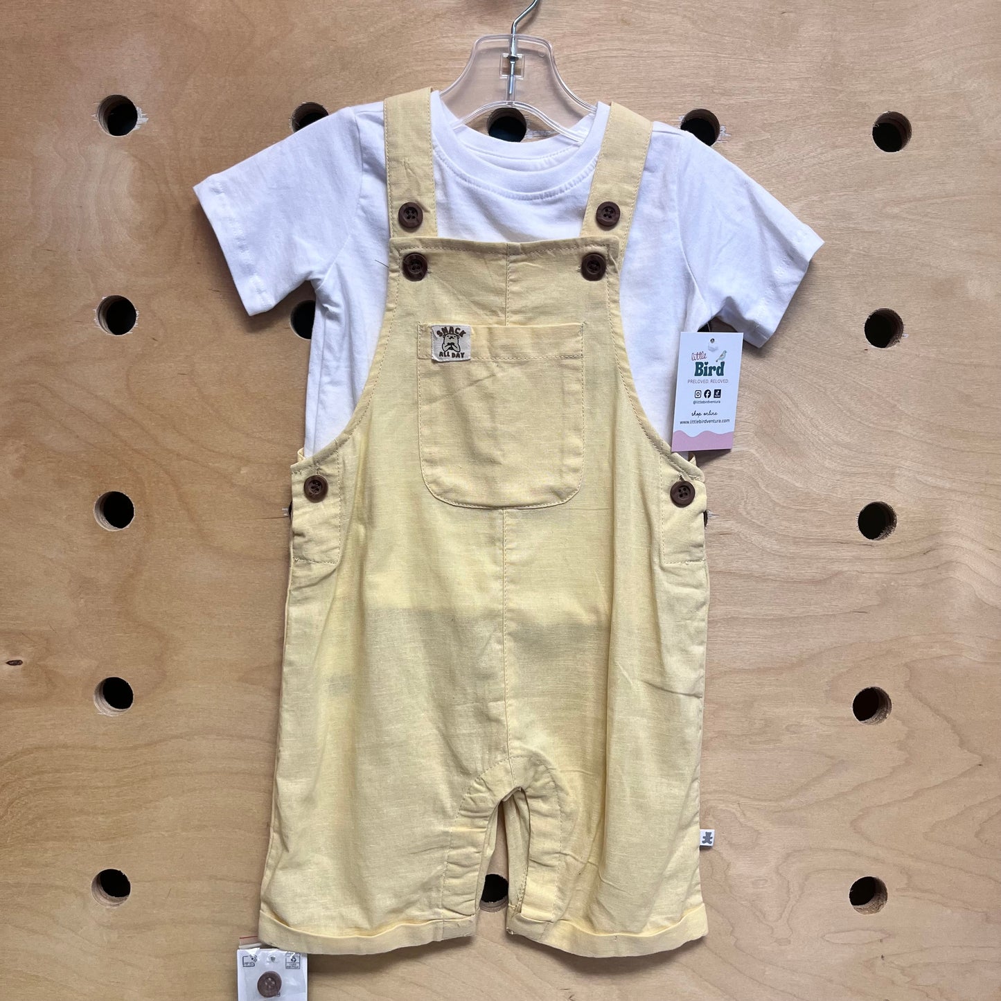 Yellow Shortalls/White Tee Outfit NEW!