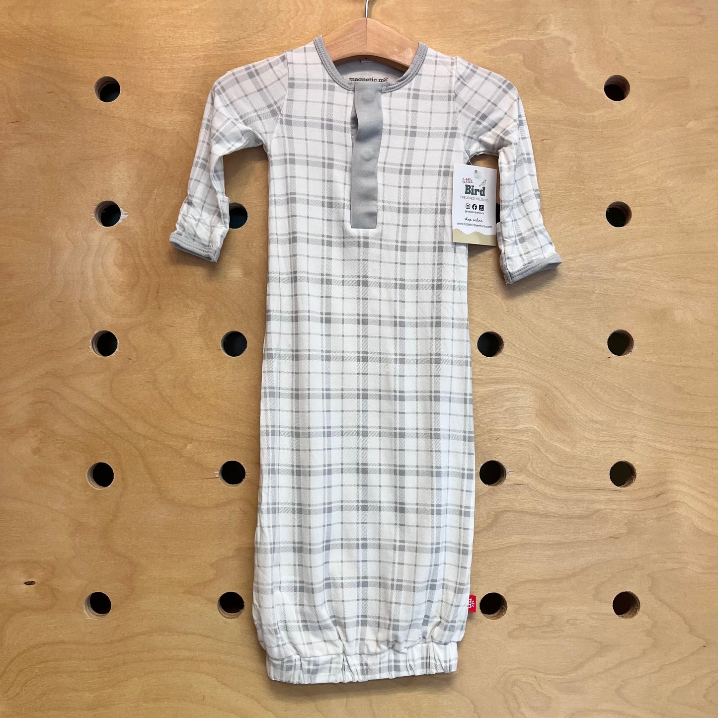White/Grey Plaid Modal Sleepsack