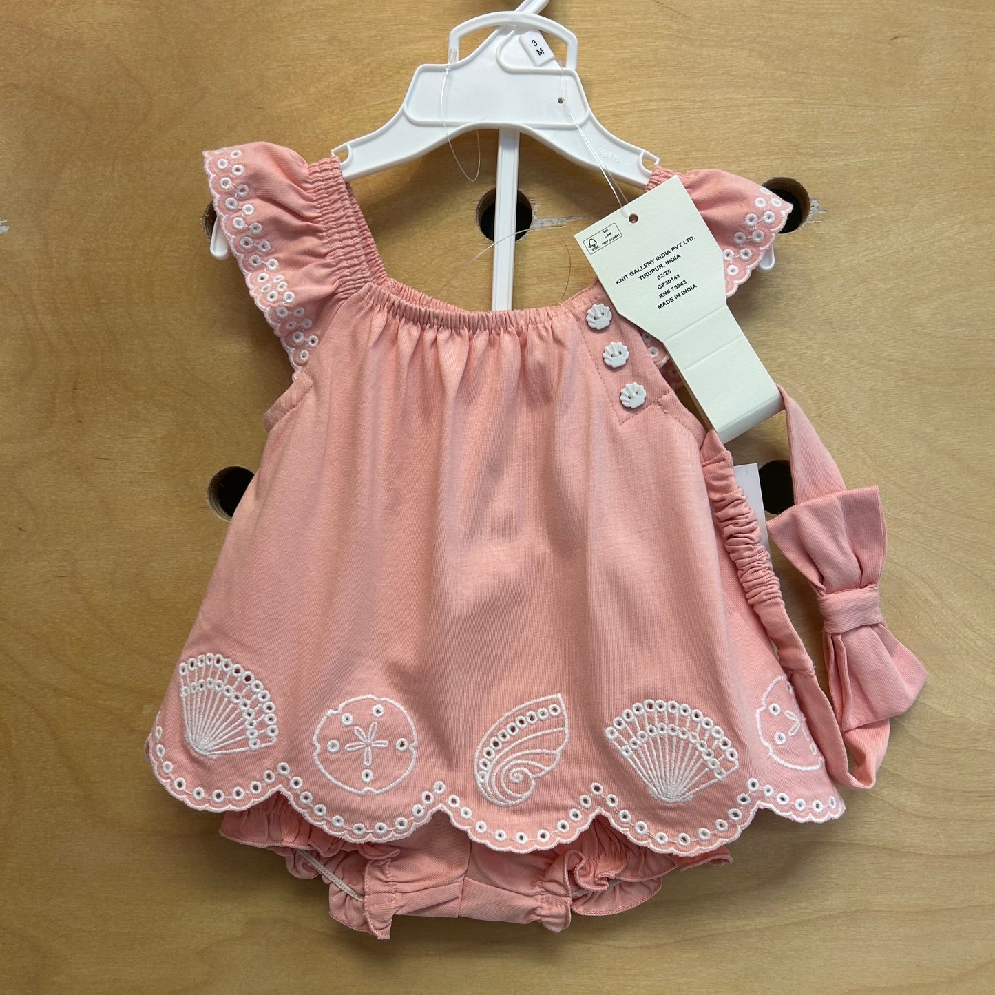 Pink Eyelet Shells 3pc Outfit NEW!