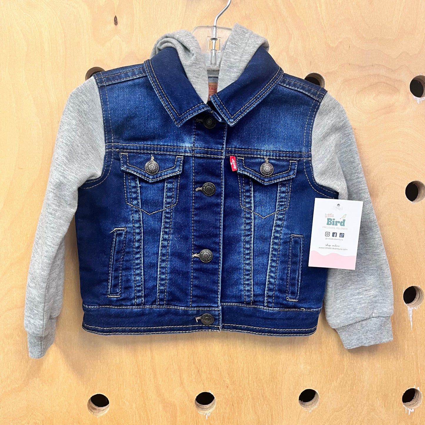 Denim + Grey Hoodie Jacket