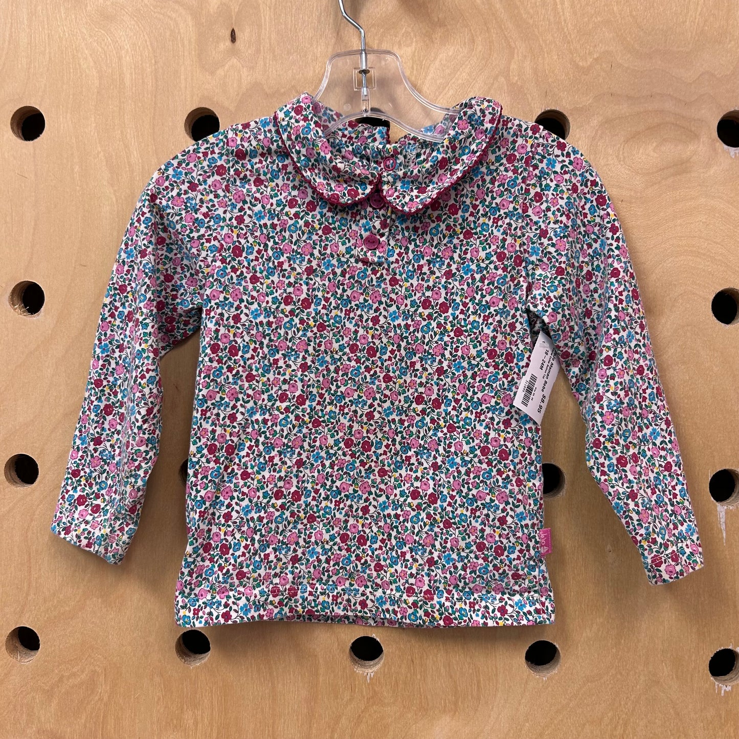 Floral Collar Button Top
