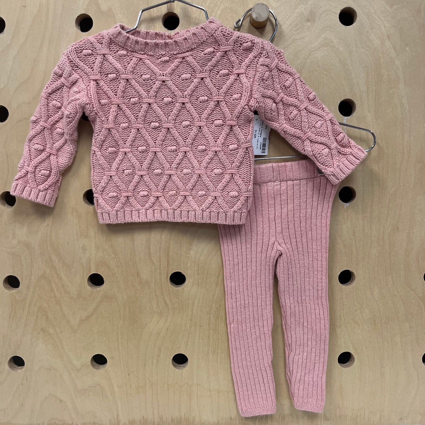 Pink Knit Sweater & Legging Set